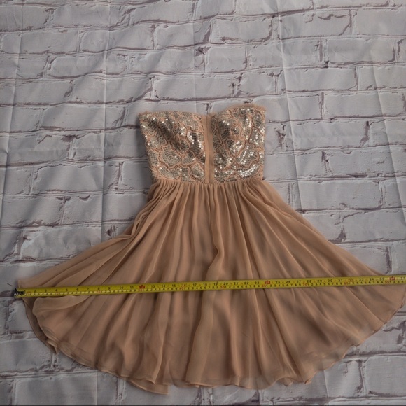 REBECCA TAYLOR Strapless Nude/Dusty Rose Color Mini Dress Women Size 2 - Picture 14 of 15